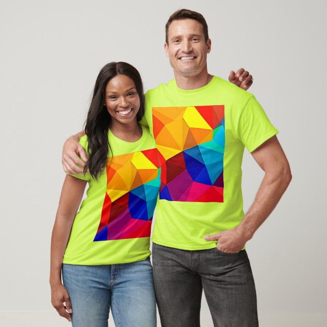 Ljusande Abstrakt Geometrisk Flödesdesign T Shirt (Unisex)