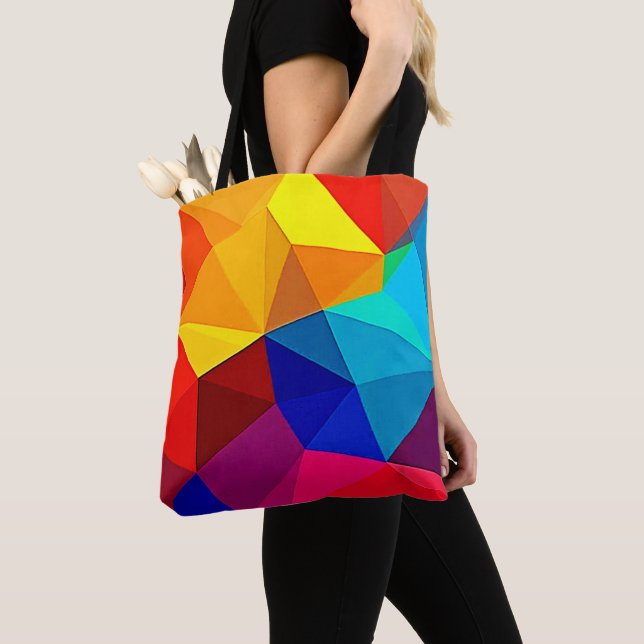 Ljusande Abstrakt Geometrisk Flödesdesign Tygkasse (Närbild)
