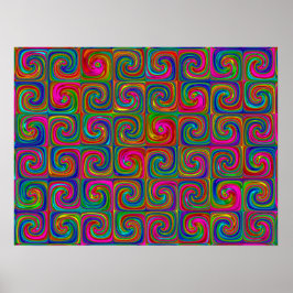Ljusande Abstrakt Konst Spiral Poster