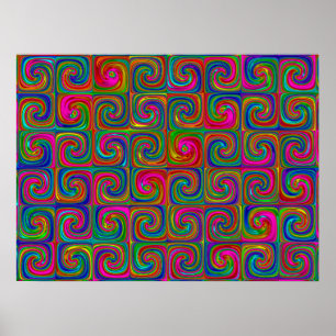Ljusande Abstrakt Konst Spiral Poster