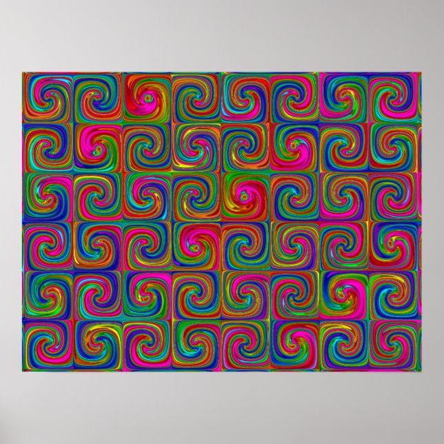 Ljusande Abstrakt Konst Spiral Poster (Framsidan)