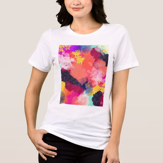 Ljusande Abstrakt Konstverk T Shirt (Framsida)