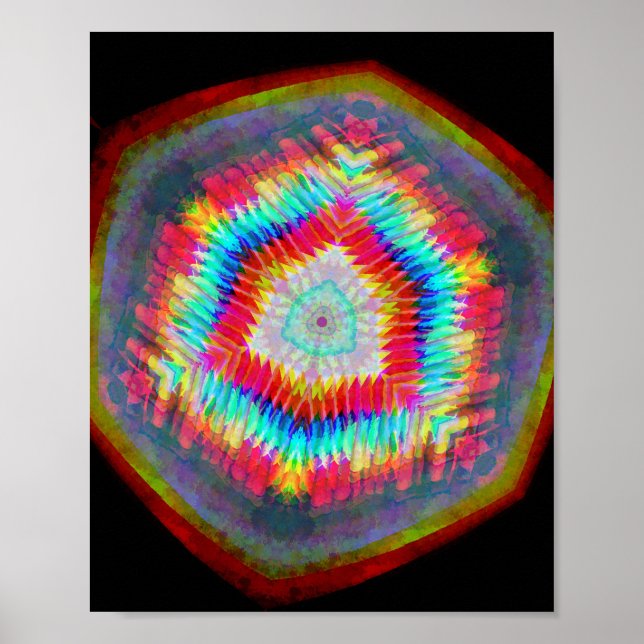 Ljusande Abstrakt Kub Poster (Framsidan)