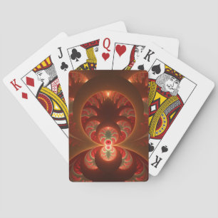 Ljusande abstrakt modern orange röd Fraktal Casinokort