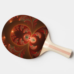 Ljusande abstrakt modern orange röd Fraktal Pingisracket