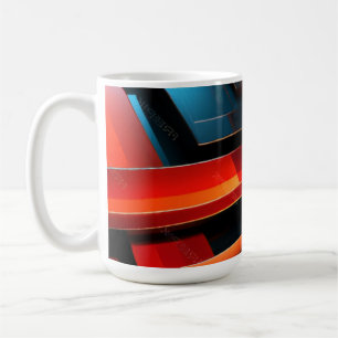 Ljusande abstrakta bandvågor kaffemugg