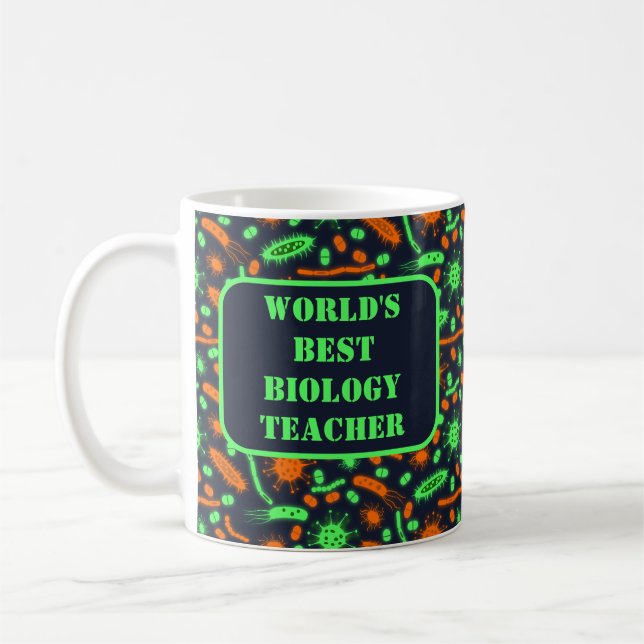 Ljusande bakterier Mikroorganism giftig orange grö Kaffemugg (Vänster)