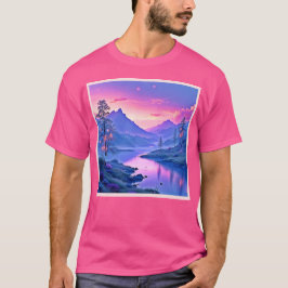 Ljusande Bergssjö Design T Shirt