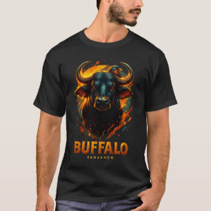 Ljusande Buffalo Huvud T-Shirt