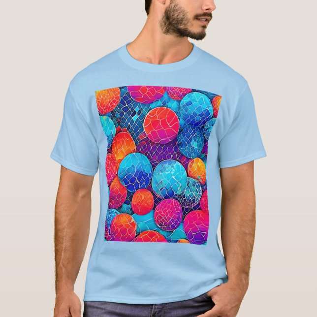 Ljusande cirkelmönster t shirt (Framsida)