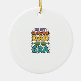 Ljusande Dad Era Retro Solglasögon Dad T-Shirt Des Julgransprydnad Keramik