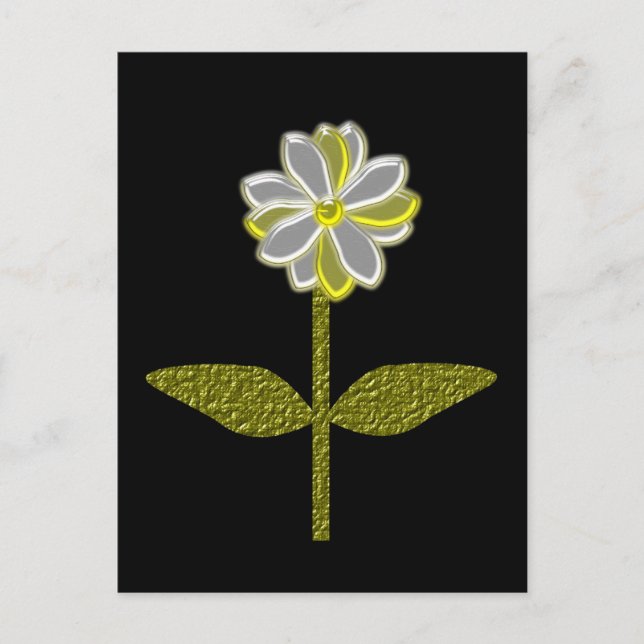 Ljusande Daisy Blomma Postkort Vykort (Framsida)