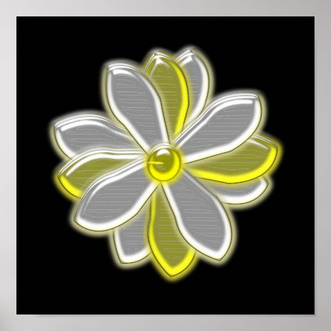 Ljusande Daisy Blommtryck Poster (Framsidan)