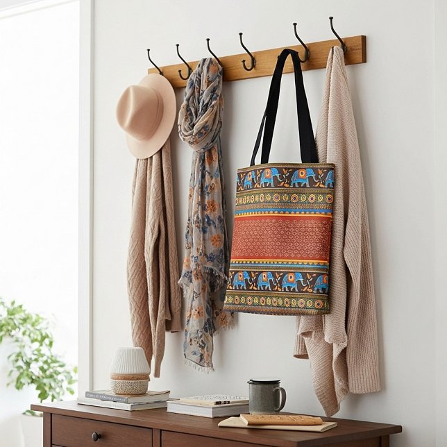 Ljusande elefanter tygkasse (Skapare uppladdad)