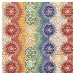 Ljusande Energichakra Mandala Design Mönster Konst Tyg