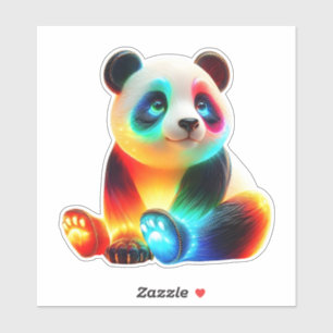 Ljusande Färgrik Panda Konst – Söt Neonljus Panda Klistermärken