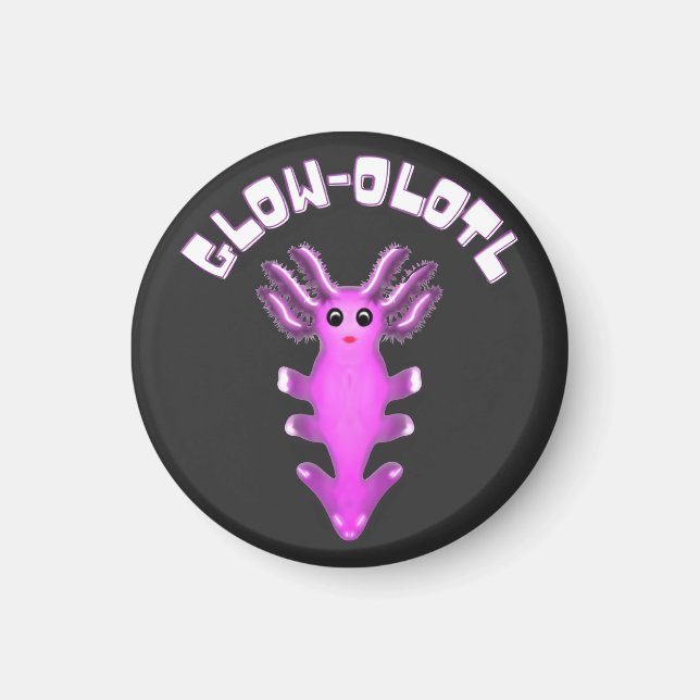 Ljusande Galax Axolotl Digital konst Magnet (Framsidan)