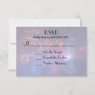 Ljusande galax i yttre rymden RSVP OSA Kort