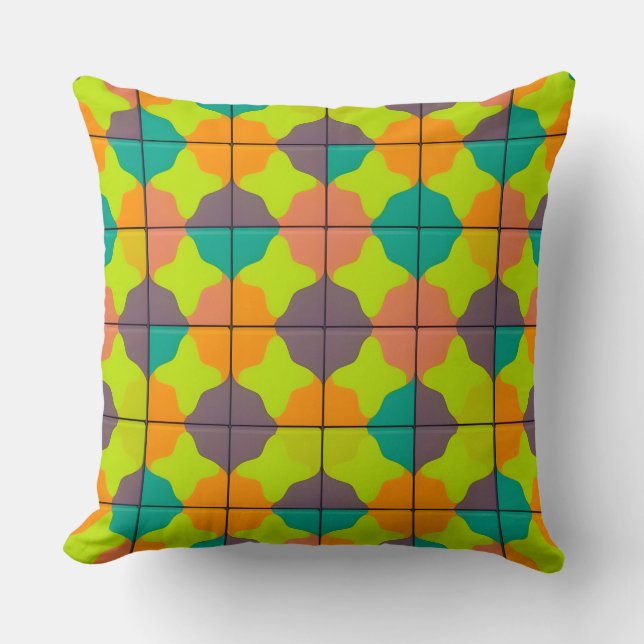 Ljusande geometriskt mönster kudde (Framsida)