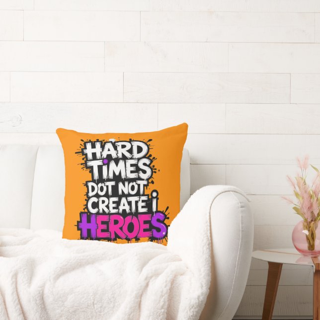 Ljusande Gradient Typografiska Skapa Hjältar Kudde (Soffa)