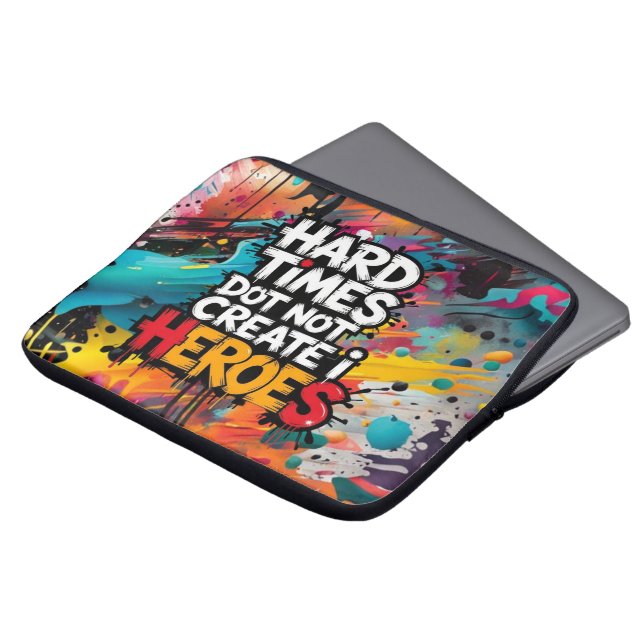 Ljusande Gradient Typografiska Skapa Hjältar Laptop Fodral (Framsida topp)