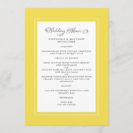 Ljusande gul bröllop Modern chic ramar Meny