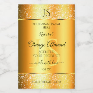 Ljusande Guld Orange Glittrande Glitter med Initia Mat Etikett