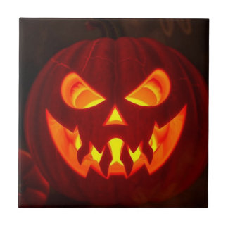Ljusande Jack-O-Lykt Halloween Keramisk Kakel
