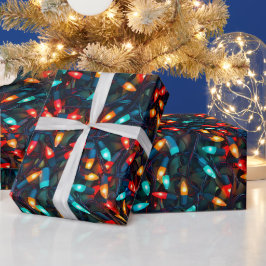 Ljusande julbelysning mönster presentpapper