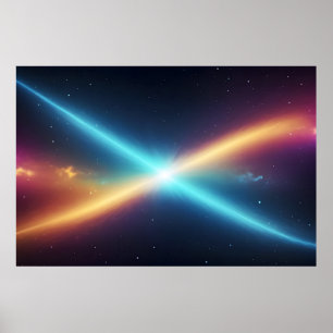 Ljusande kosmisk energikollision Abstrakt rymd Poster