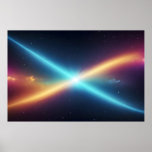 Ljusande kosmisk energikollision Abstrakt rymd Poster (Framsidan)