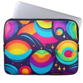 Ljusande Kosmisk Kalejdoskop Laptop Fodral