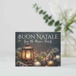 Ljusande lykta Buon Natale italiensk jul Helg Vykort
