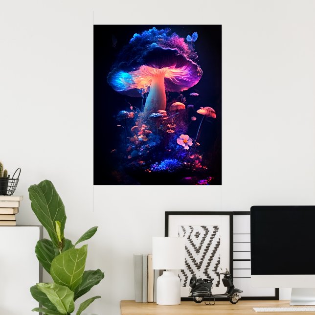 Ljusande magiska svampar  poster (Hemmakontoret)