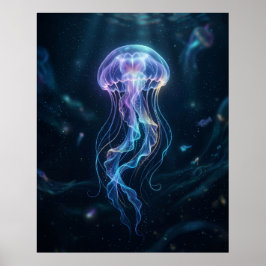 Ljusande maneter havsglöd poster