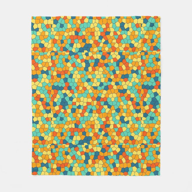 Ljusande mosaikmönster fleecefilt (Framsidan)