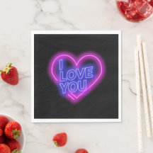 Ljusande neon rosa blått Alla hjärtans hjärta medi