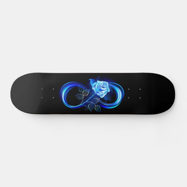 Ljusande oändlighet med blå ros mini skateboard bräda 18,5 cm (Horz)