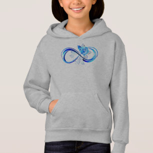 Ljusande oändlighet med blå ros t shirt