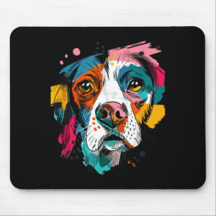 Ljusande Pop Art Hund Ansikte Abstrakt Hund Porträ Musmatta