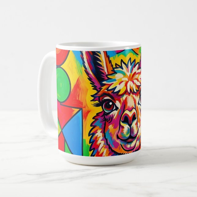 Ljusande Pop Art-Lamporträtt Kaffemugg (Framsida vänster)
