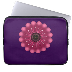 Ljusande Rosa Fantasi Blomma Abstrakt Neon Blomm Laptop Fodral