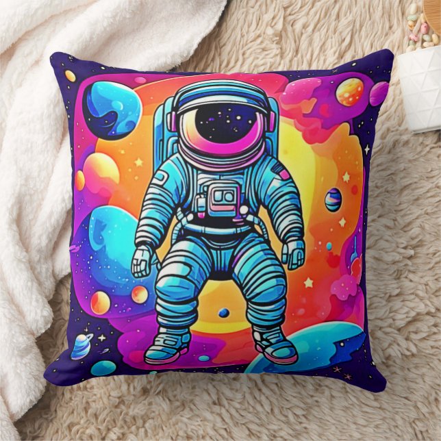 Ljusande rymdkartongkonst: Astronautdrömmar Kudde (Filt)