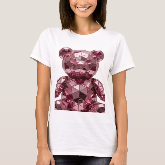 Ljusande silver ABSTRAKT KONST Design T Shirt (Framsida)