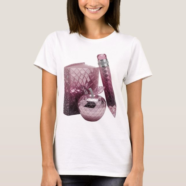 Ljusande silver ABSTRAKT KONST Modern design v2 T Shirt (Framsida)