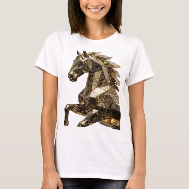Ljusande silver ABSTRAKT KONST Statement Design T Shirt (Framsida)