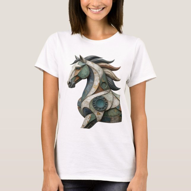 Ljusande silver ABSTRAKT KONSTUtsaga Design v2 T Shirt (Framsida)