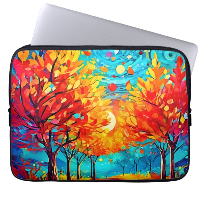 Ljusande skogsstig till månen laptop fodral (Framsidan)