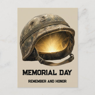 Ljusande Soldat Helmets Minnesdag Hyllning Vykort