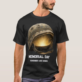 Ljusande Soldathjälm Minnesdagshyllning T Shirt